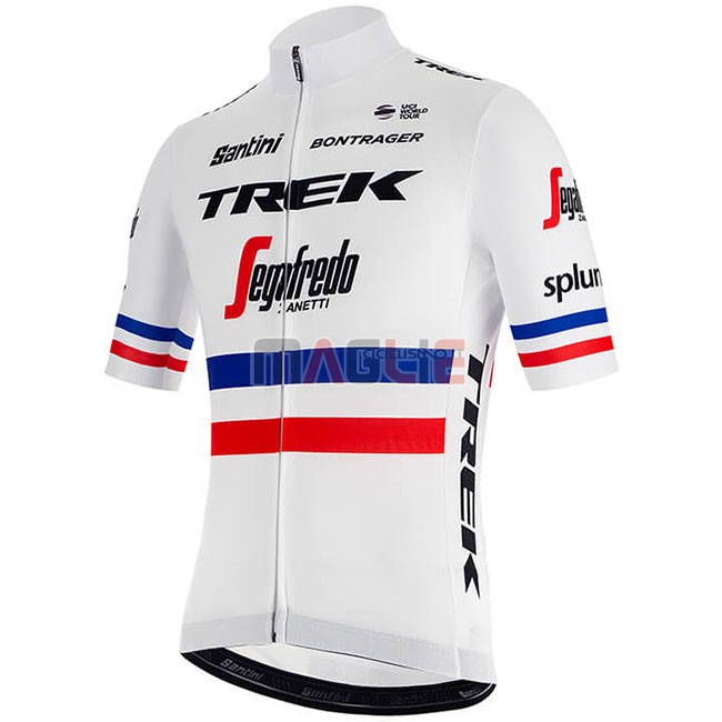 Maglia Trek Segafredo Campione Francia Manica Corta 2018 Bianco - Clicca l'immagine per chiudere